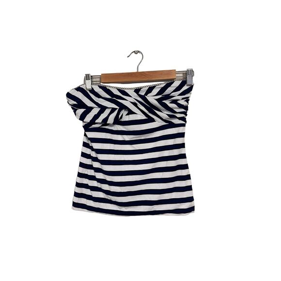 WHBM Blue and White Striped Top Removable Straps Size Small NWT - Picture 1 of 8